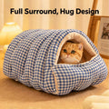 Cat Nest Winter Warm Half Closed Detachable Cat Nest Cat Bed