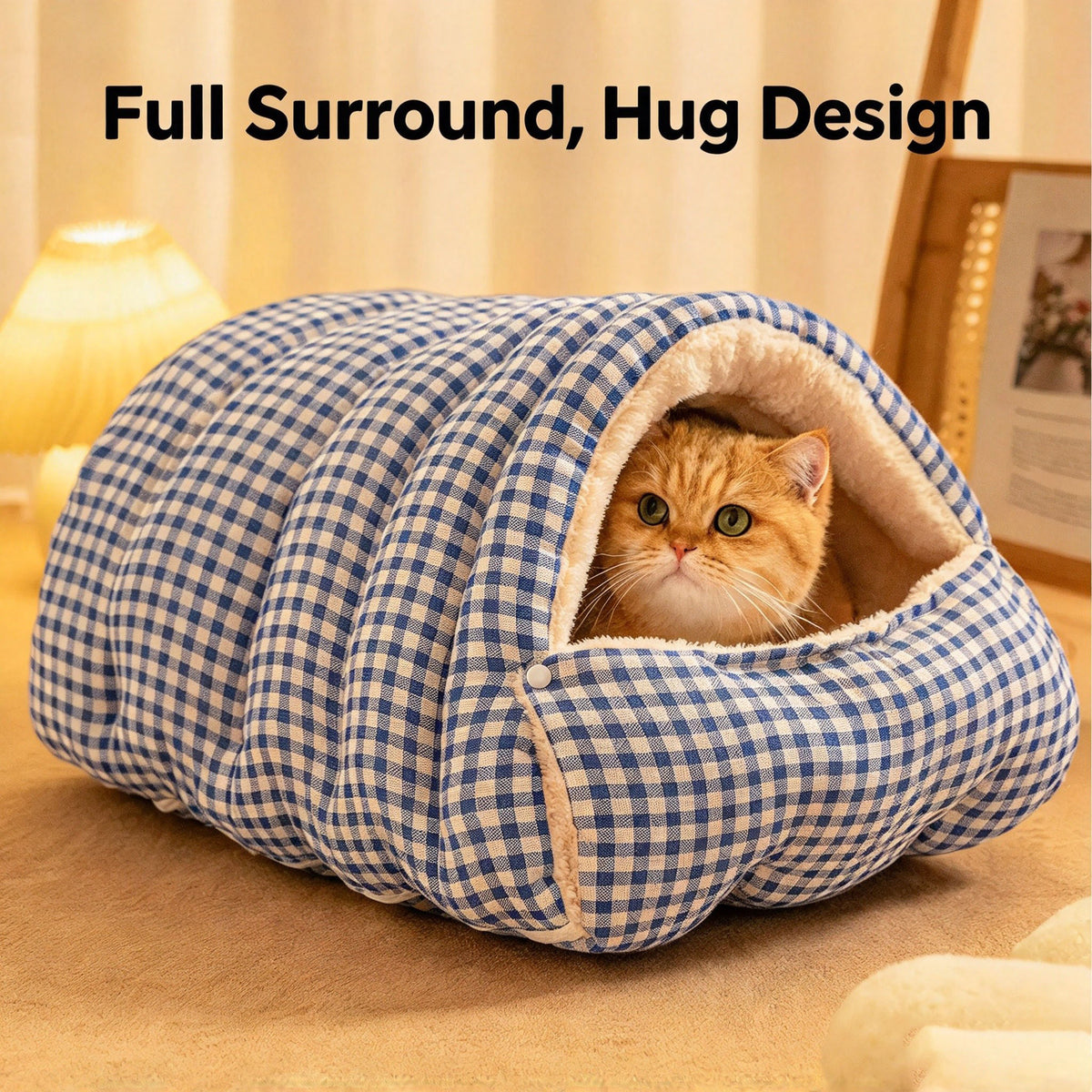 Cat Nest Winter Warm Half Closed Detachable Cat Nest Cat Bed