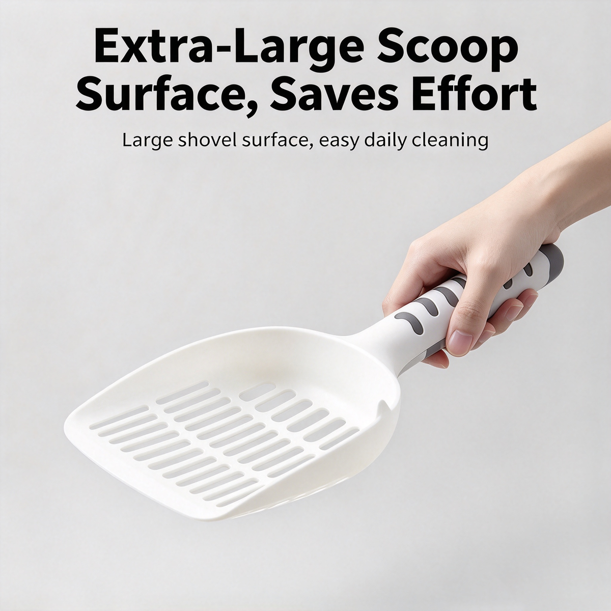 Cat litter scoop specialized for fine holes